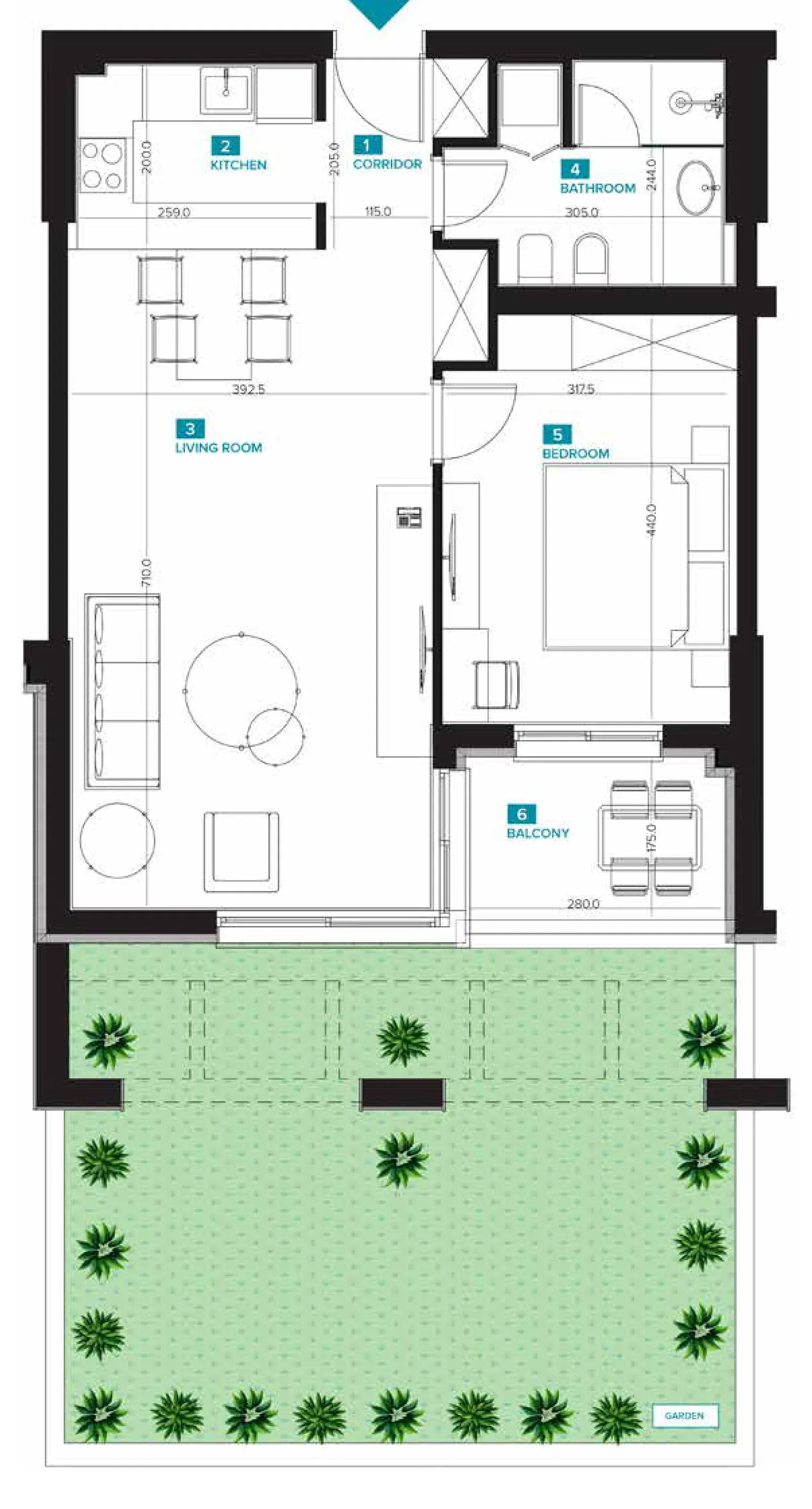 One-Bedroom Apartment J02