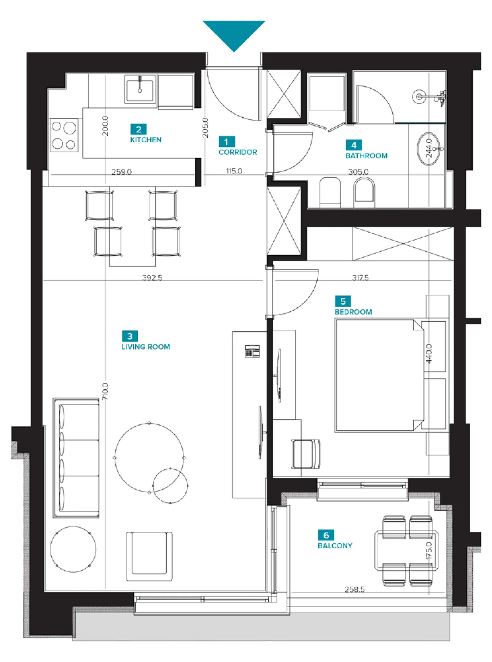 One-Bedroom Apartment J07