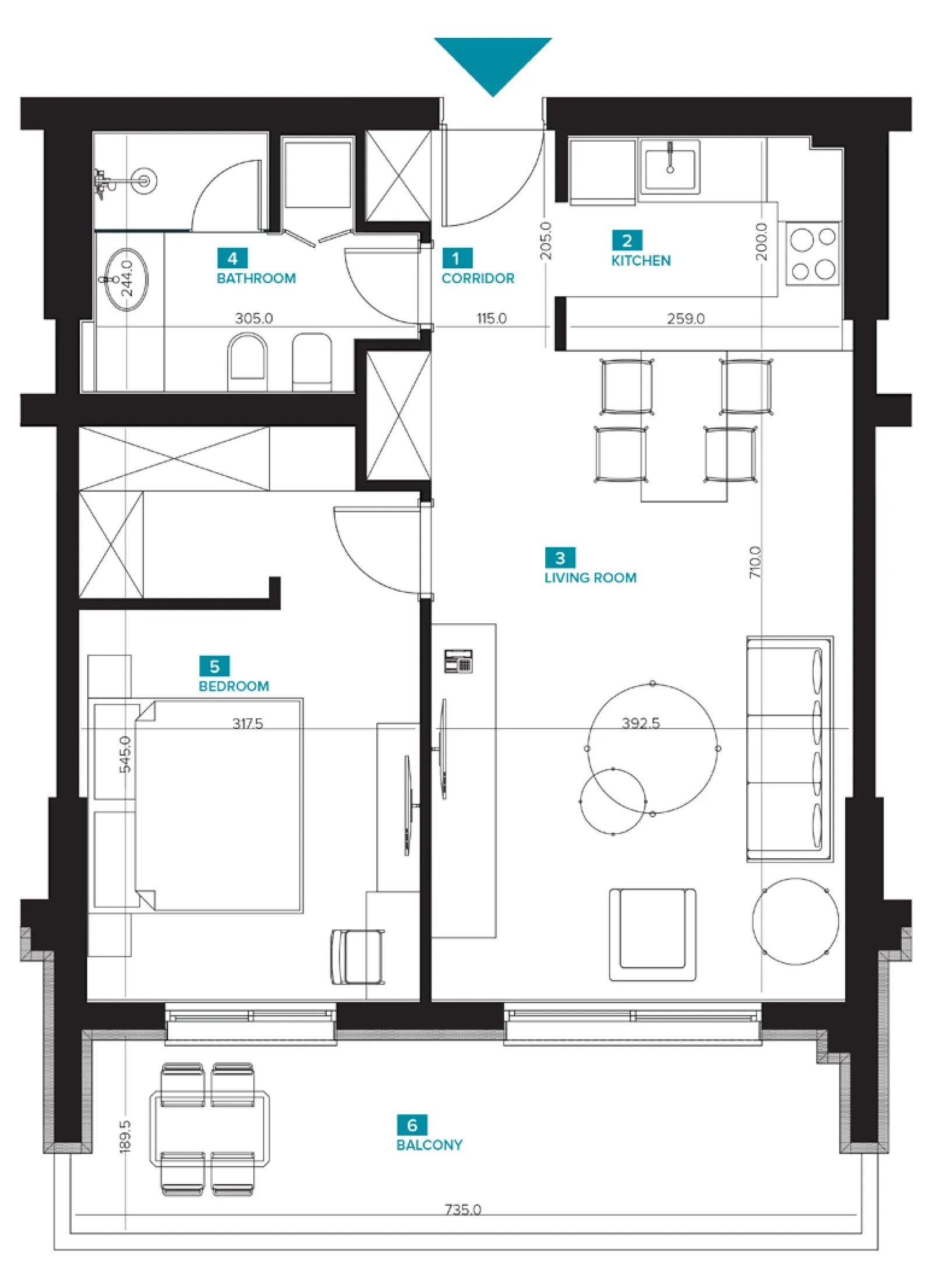 One-Bedroom Apartment J08