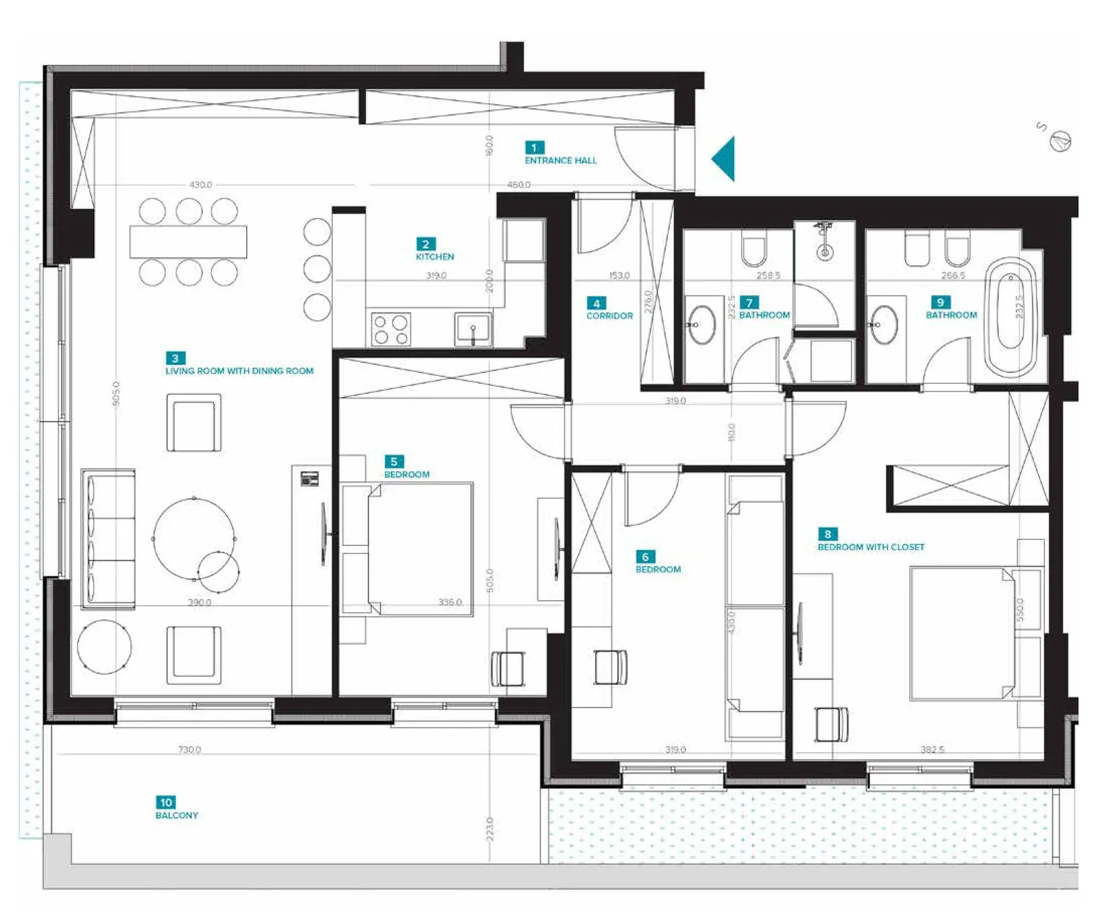 Type 1 Three-Bedroom Apartment T31