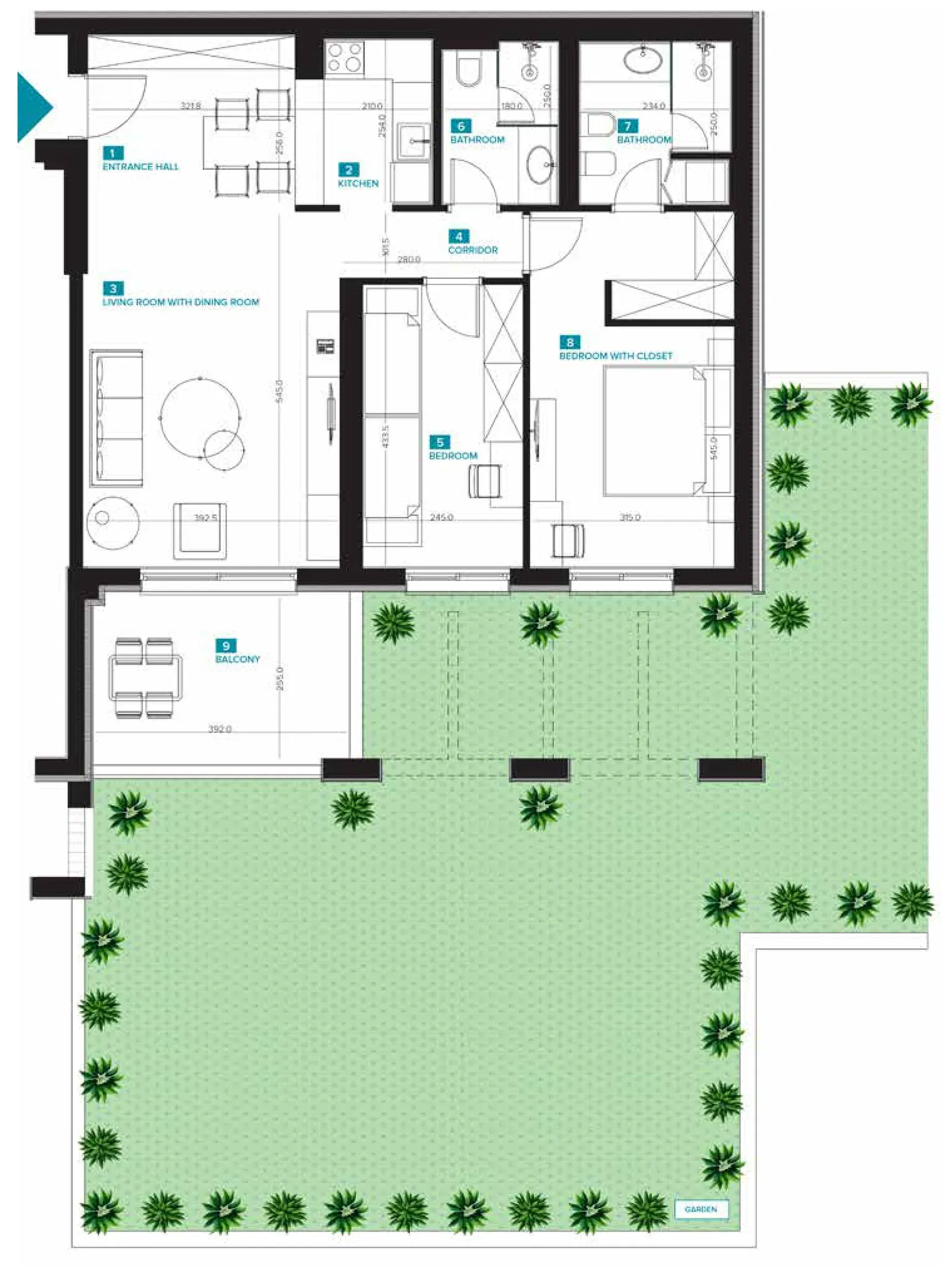 Two-Bedroom Apartment D01