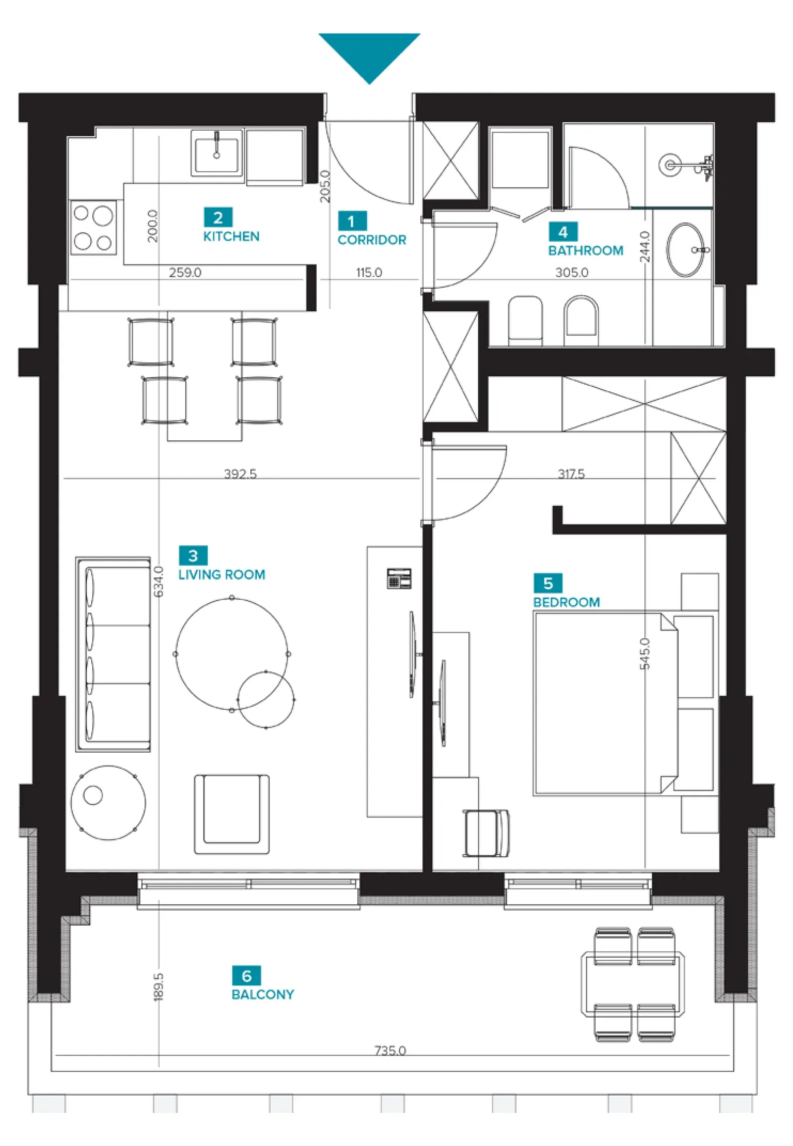 One-Bedroom Apartment J08