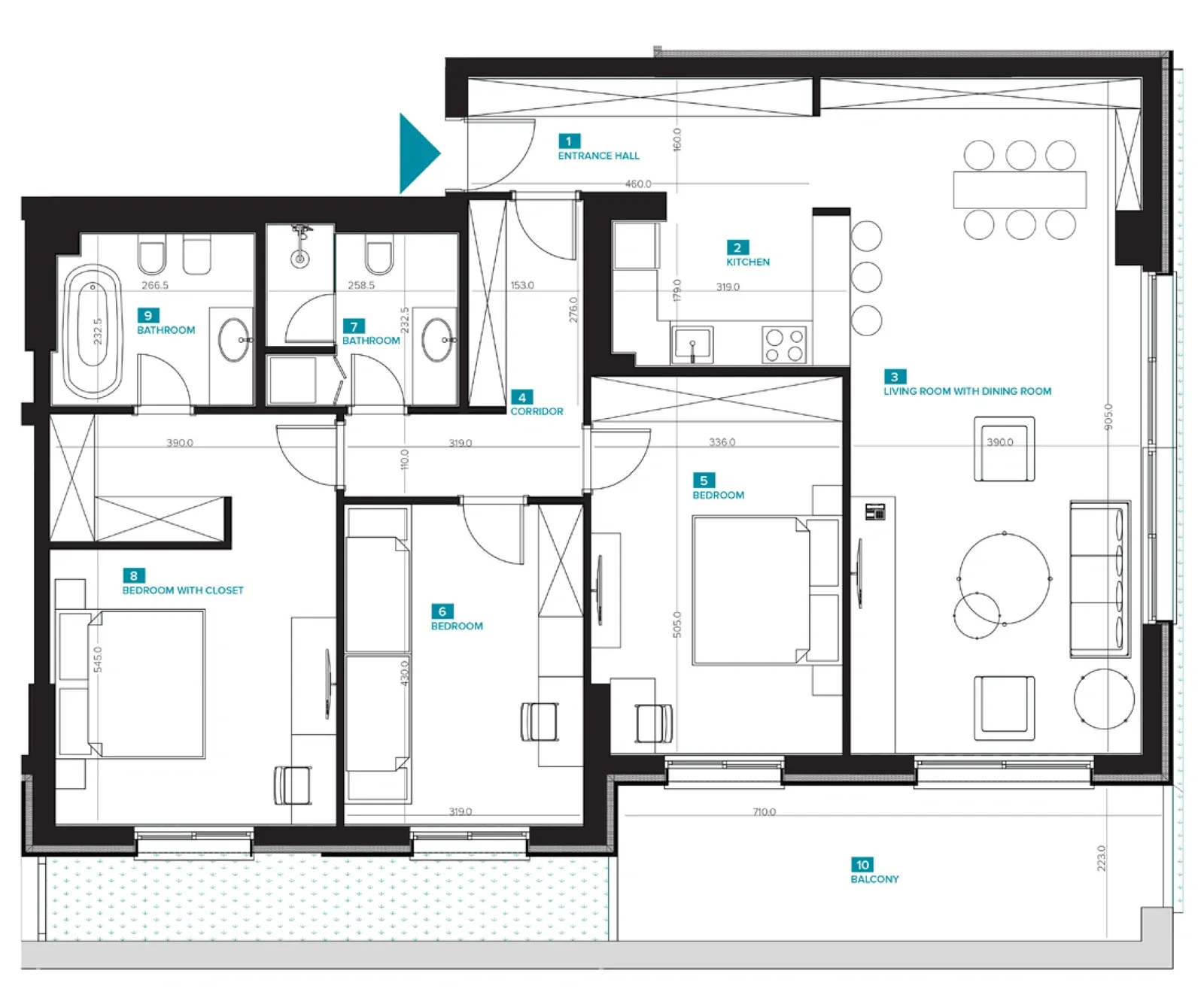 Type 1 Three-Bedroom Apartment T31