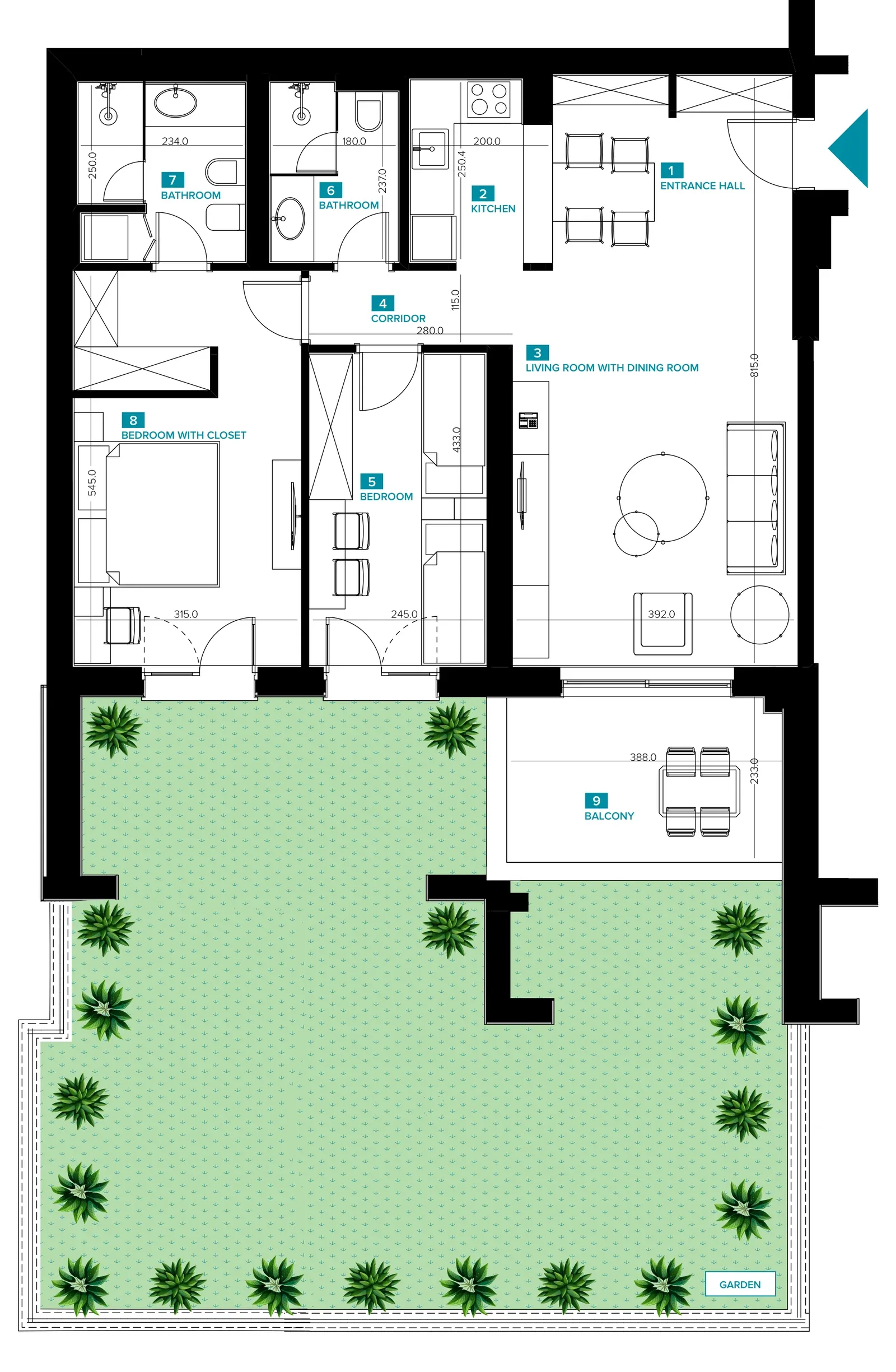 Two-Bedroom Apartment D01
