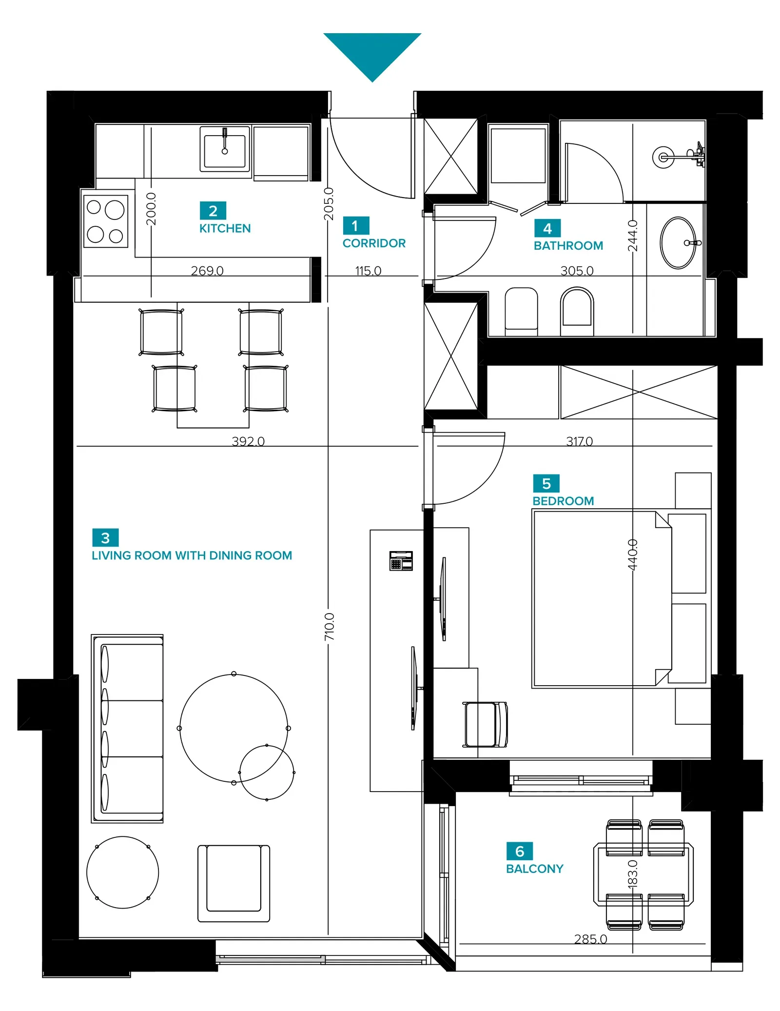 One-Bedroom Apartment J06