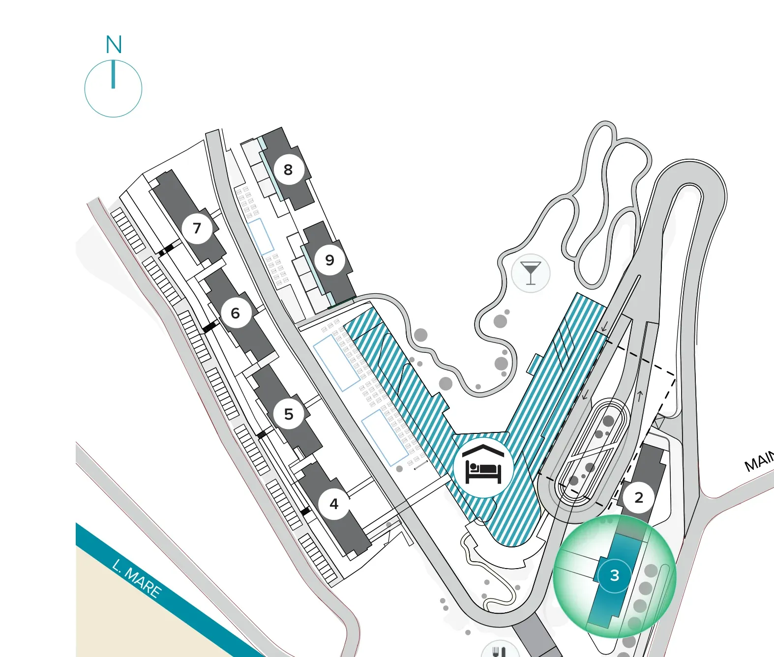 AMMA Resort site plan with building 3 marked