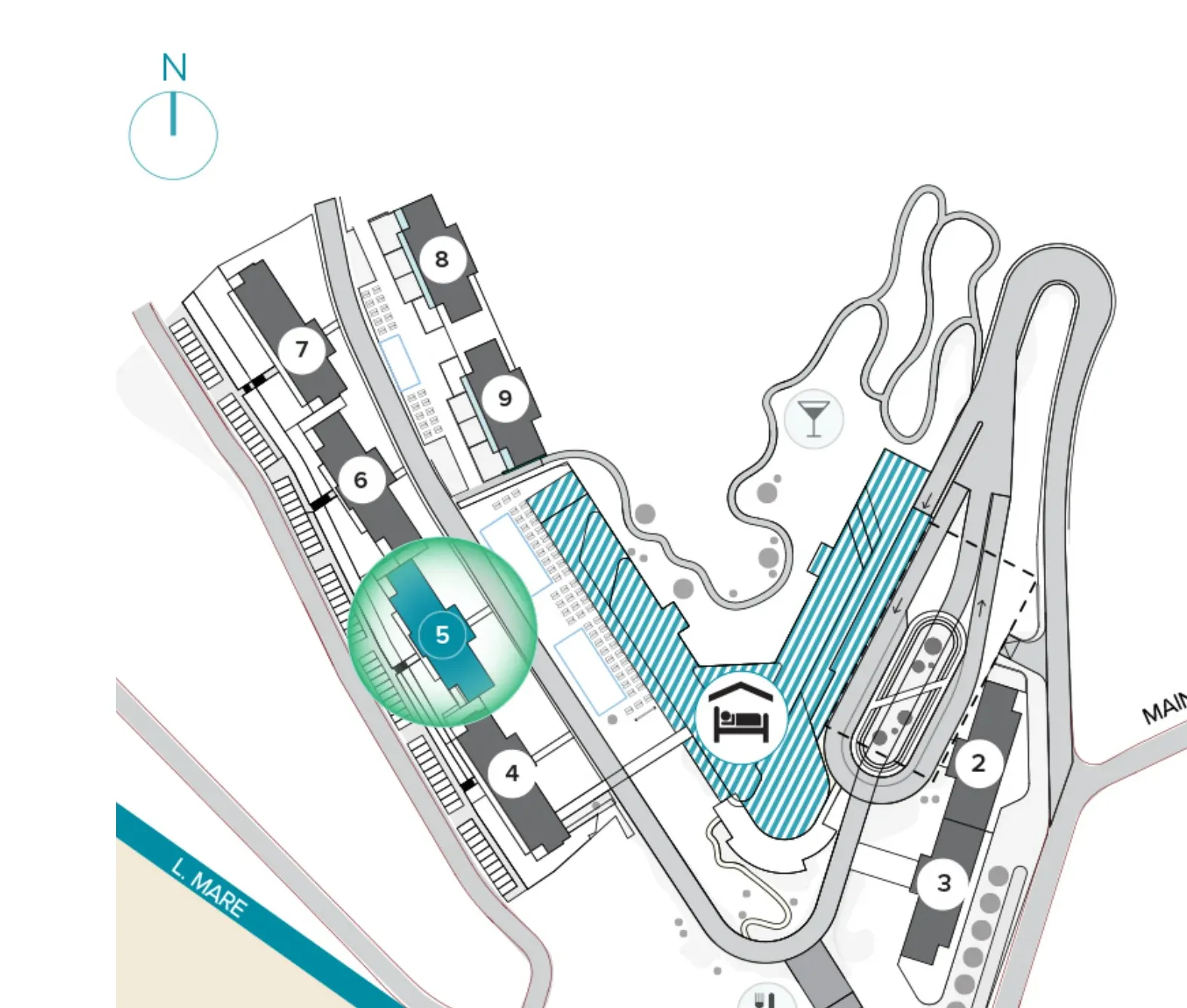 AMMA Resort site plan with building 5 marked