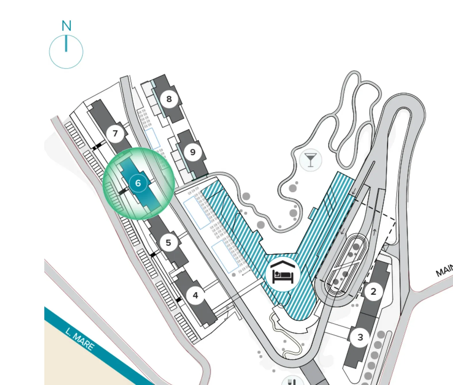 AMMA Resort site plan with building 6 marked