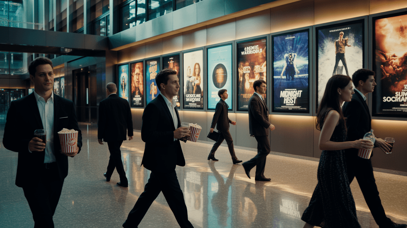 movie-poster-wall-in-a-modern-theater-lobby