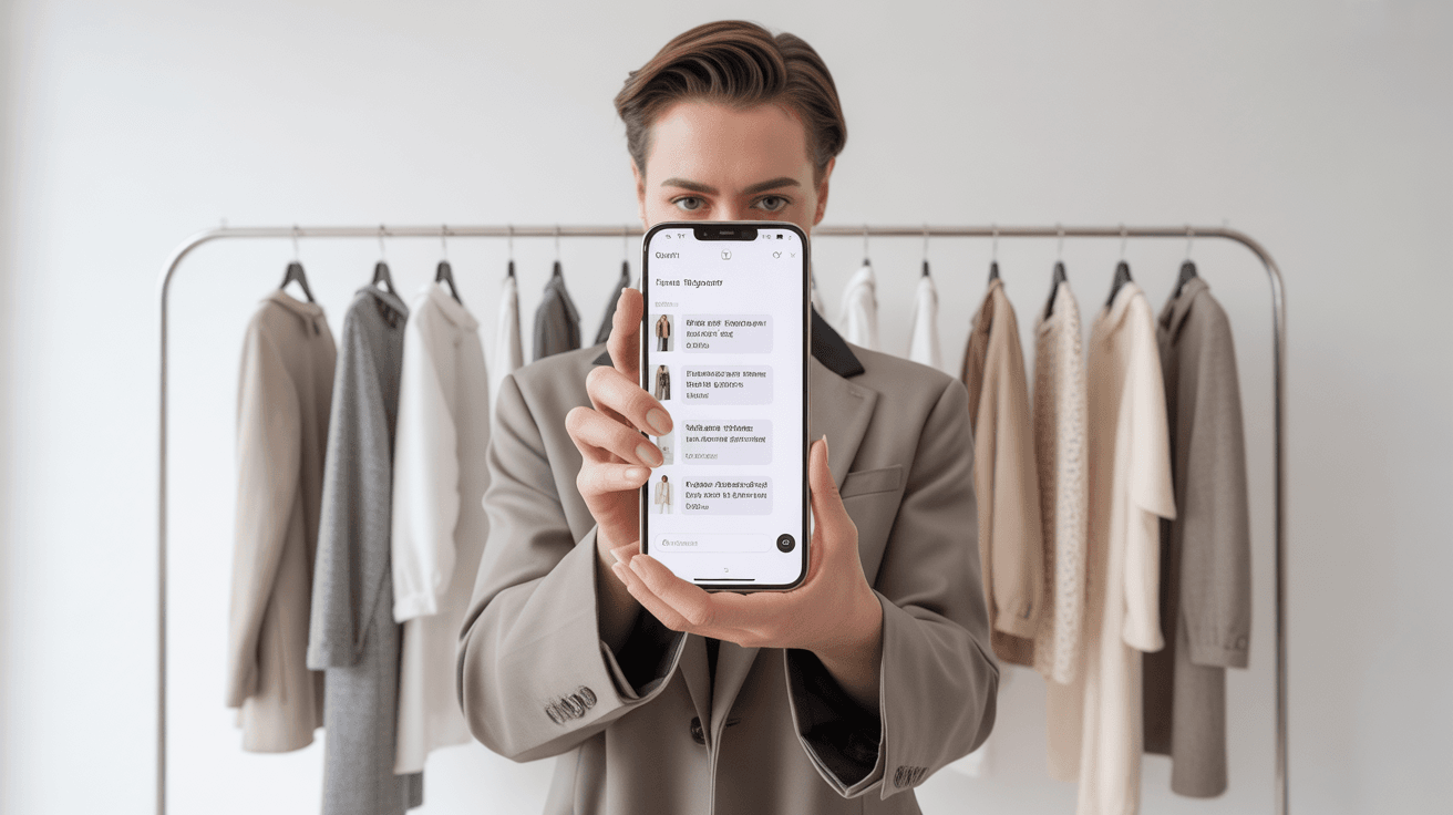 person-using-a-phone-with-an-AI-shopping-assistant